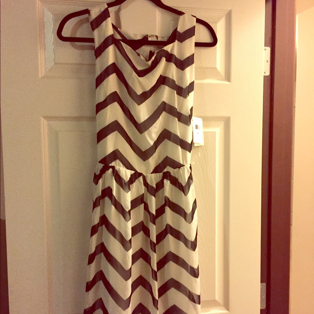 ECI New York Dress Black & White Stripes *new*